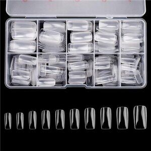 Full Cover Acrylic False Nail Tips, 500PCS Fake Nail Shape Artificial False